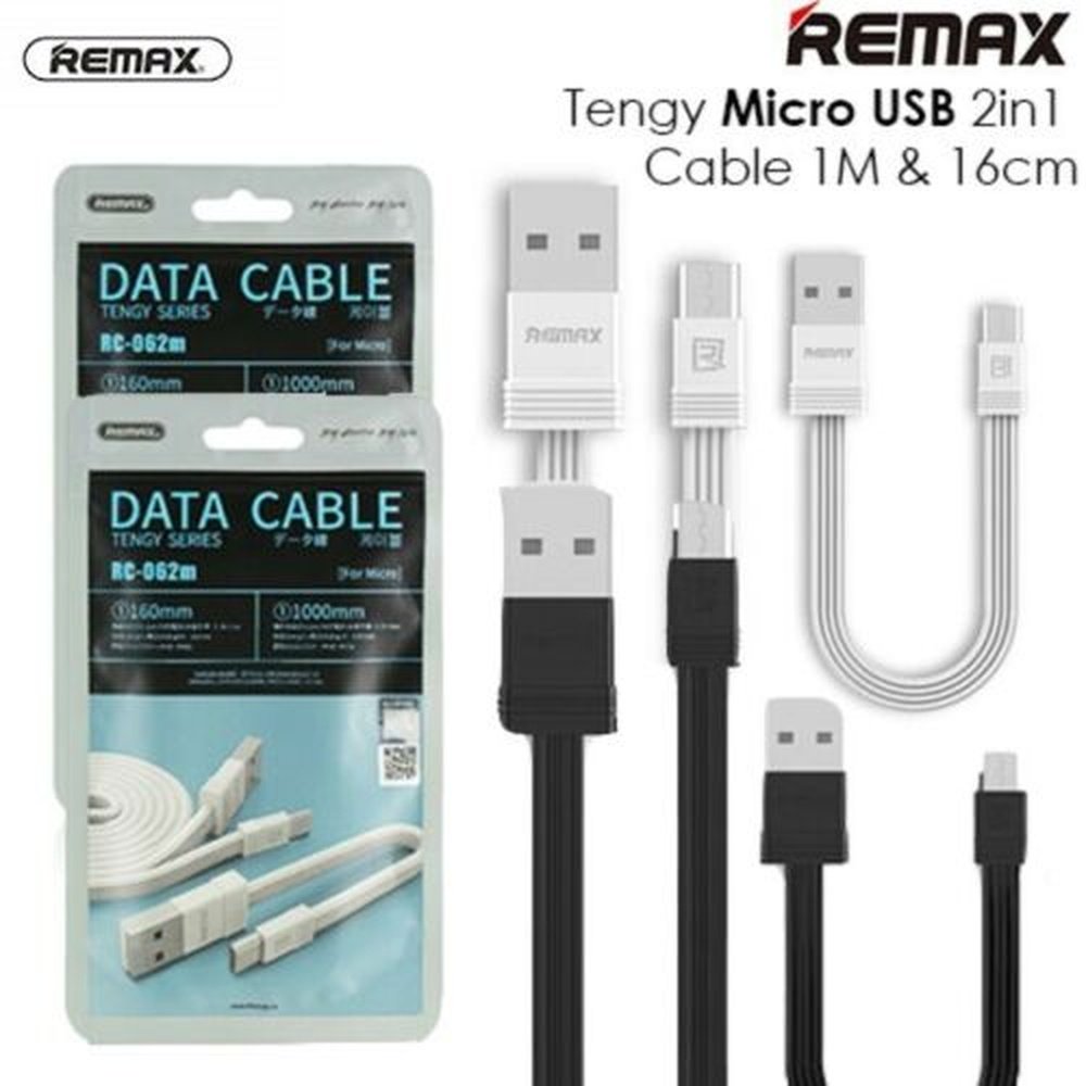 Easy Luggage Remax Cable Micro USB Charging & Data Cable 1M & 16cm High Speed Data Sync Fast