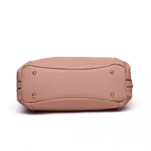 Easy Luggage S1716 - Miss Lulu Soft Leather Elegant Simple Shoulder Bag - Nude