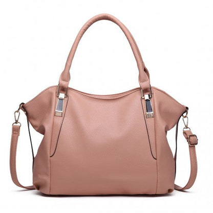 Easy Luggage S1716 - Miss Lulu Soft Leather Elegant Simple Shoulder Bag - Nude