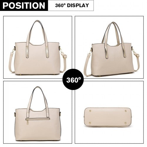 Easy Luggage S1719 - Miss Lulu PU Leather Handbag & Purse - Beige