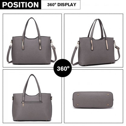 Easy Luggage S1719 - Miss Lulu Pu Leather Handbag & Purse - Grey