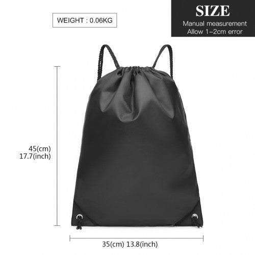 Easy Luggage S2020 - Kono Polyester Drawstring Backpack - Black