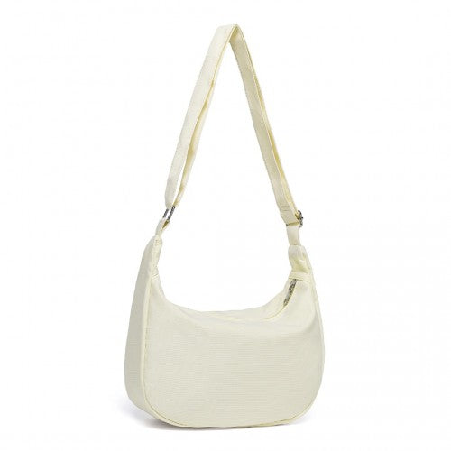 Easy Luggage S2314 - Water-resistant Portable Crescent Shoulder Cross Body Bag - Beige