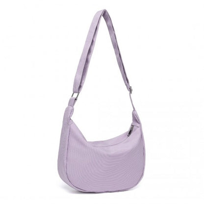 Easy Luggage S2314 - Water-resistant Portable Crescent Shoulder Cross Body Bag - Purple