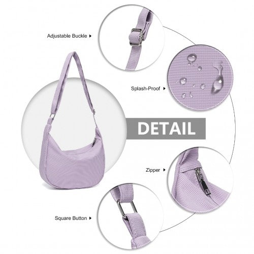 Easy Luggage S2314 - Water-resistant Portable Crescent Shoulder Cross Body Bag - Purple